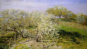Claude Monet, Spring (Fruit Trees in Bloom), Painting on canvas