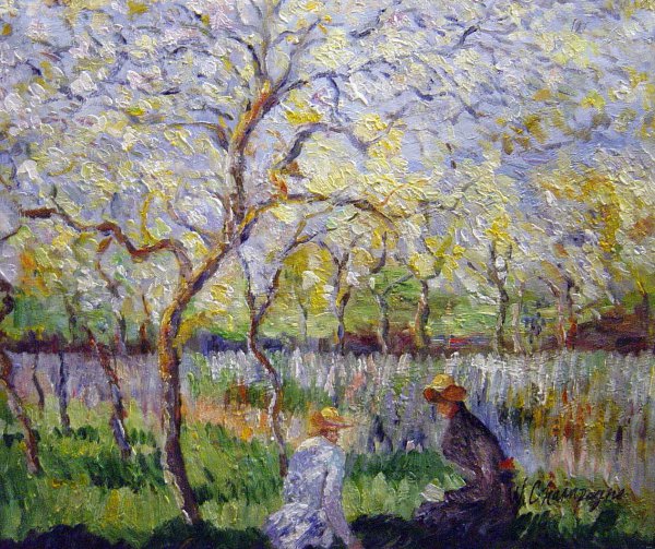 Springtime. The painting by Claude Monet