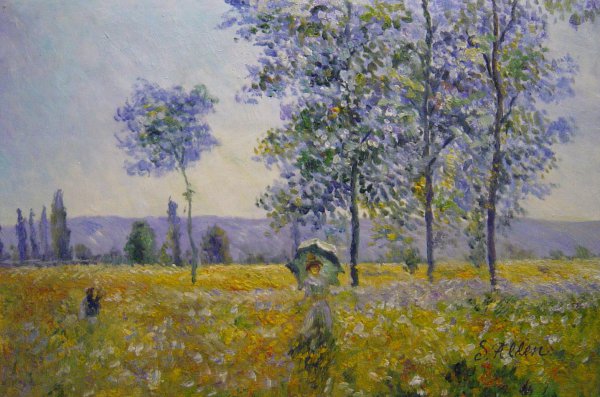 Sunlight Effect Under The Poplars. The painting by Claude Monet