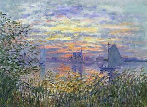 Sunset on the Seine, Claude Monet, Art Paintings
