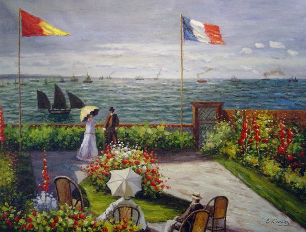 Terrace At St. Adresse. The painting by Claude Monet
