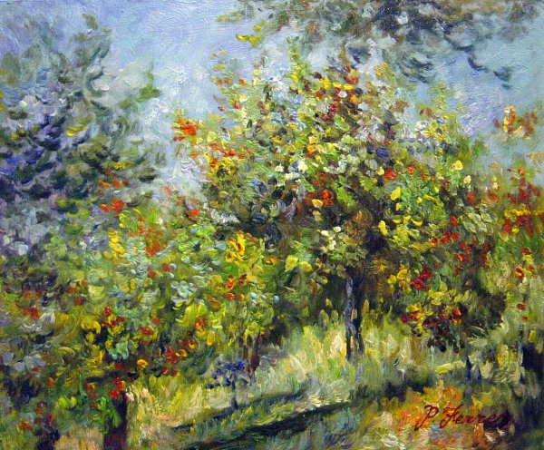 The Apple Trees On The Chantemesle Hill. The painting by Claude Monet