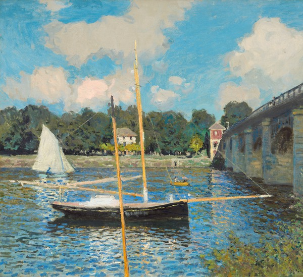 The Argenteuil Bridge. The painting by Claude Monet