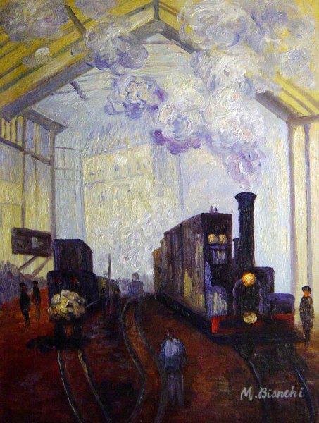 The Arrival At Saint-Lazare Station. The painting by Claude Monet