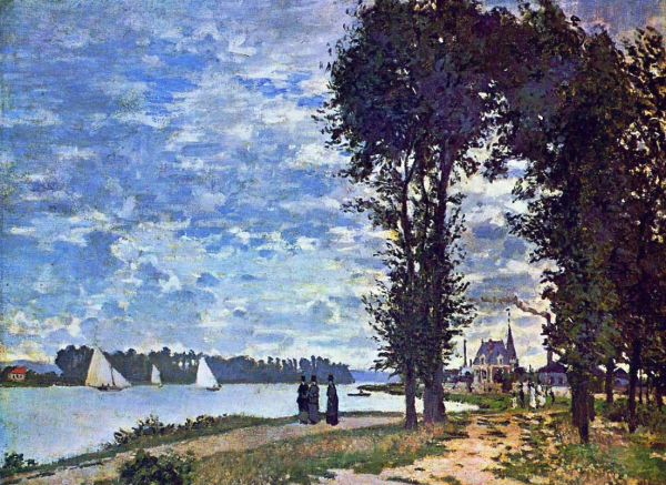 The Banks Of The Seine At Argenteuil. The painting by Claude Monet