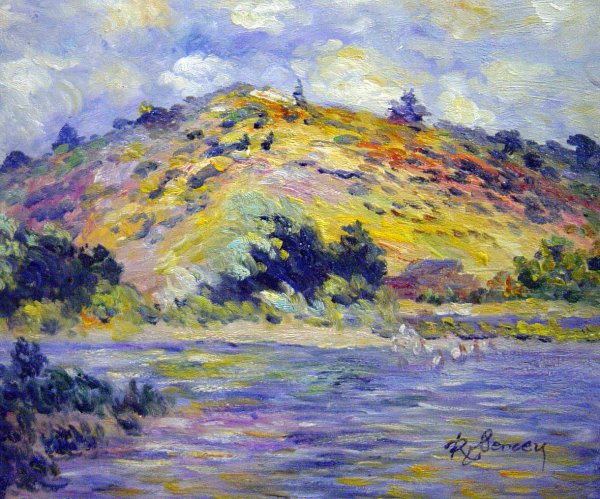 The Banks Of The Seine At Port-Villez. The painting by Claude Monet