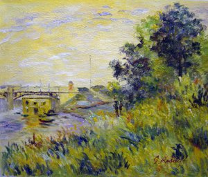 Claude Monet, The Banks Of The Seine At The Argenteuil Bridge, Painting on canvas