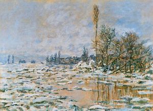 Reproduction oil paintings - Claude Monet - The Breakup of Ice, Lavacourt, Grey Weather