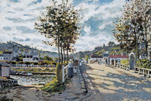 Famous paintings of Street Scenes: The Bridge at Bougival