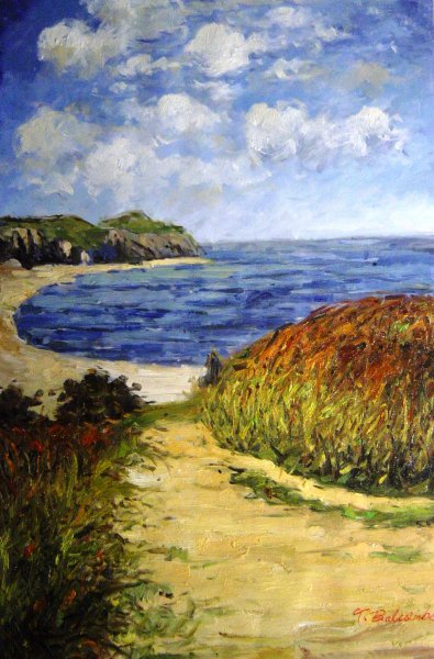 The Chemin Dans Les Bles A Pourville. The painting by Claude Monet