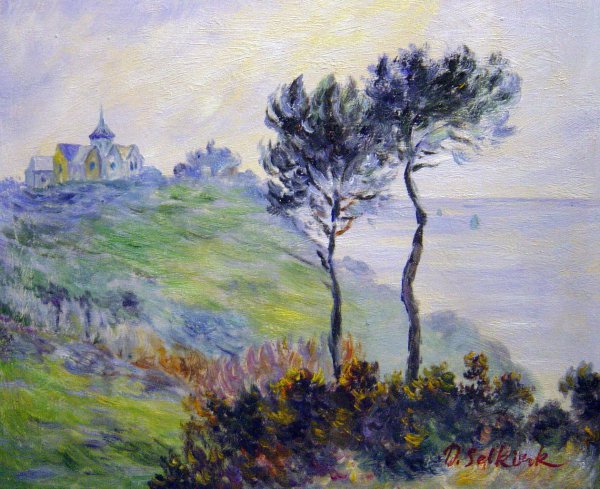 The Church At Varengaville, Grey Weather. The painting by Claude Monet