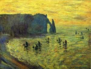 Claude Monet, The Cliffs at Etretat, Painting on canvas