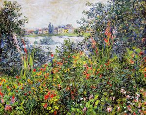 Claude Monet, The Flowers at Vetheuil, Painting on canvas