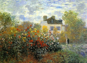 Claude Monet, The Garden of Monet at Argenteuil, Painting on canvas