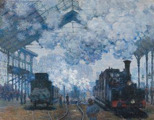 Claude Monet, The Gare Saint-Lazare, Arrival Of A Train, Painting on canvas