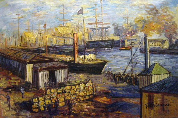 The Grand Dock At Le Havre. The painting by Claude Monet