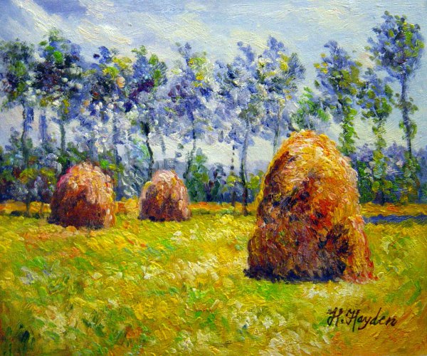 The Haystacks At Giverny. The painting by Claude Monet