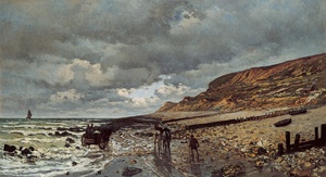 Claude Monet, The Headland of the Heve at Low Tide, Painting on canvas