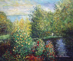 Claude Monet, The Hoschedes' Garden At Montgeron, Painting on canvas