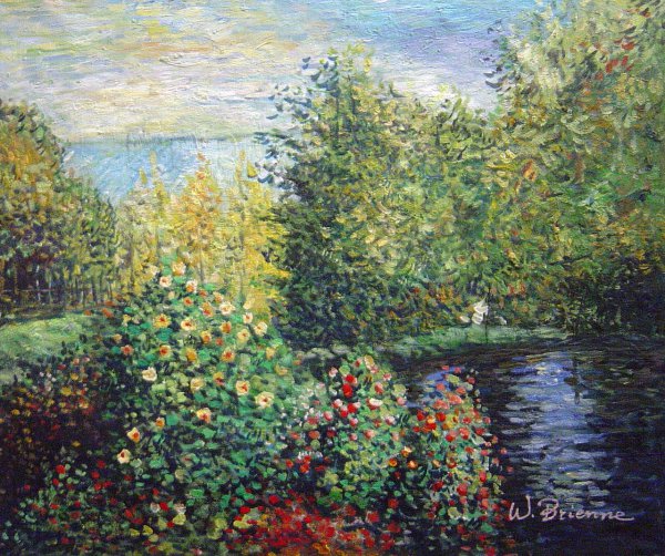 The Hoschedes&#39 Garden At Montgeron. The painting by Claude Monet
