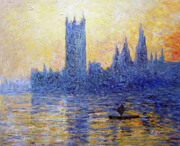 The Houses of Parliament, Sunset. The painting by Claude Monet