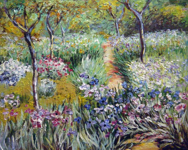 The Iris Garden At Giverny. The painting by Claude Monet
