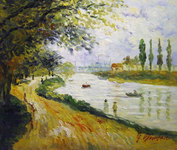 The Isle La Grande Jatte. The painting by Claude Monet