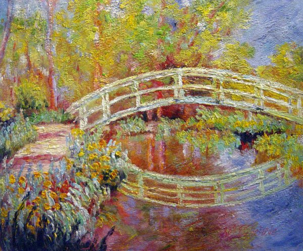 The Japanese Bridge At Giverny. The painting by Claude Monet
