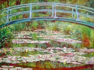 Claude Monet, The Japanese Bridge (The Water-Lily Pond), Painting on canvas