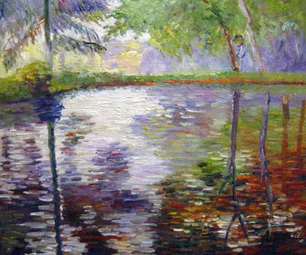 The Lake At Montgeron. The painting by Claude Monet