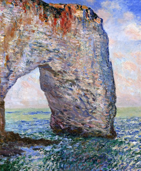 The Manneporte near Etretat. The painting by Claude Monet