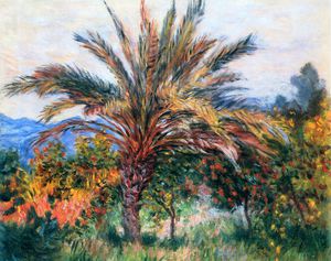 Claude Monet, The Palm Tree at Bordighera, Painting on canvas