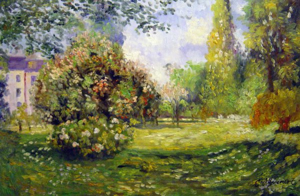 The Parc Monceau, Paris. The painting by Claude Monet
