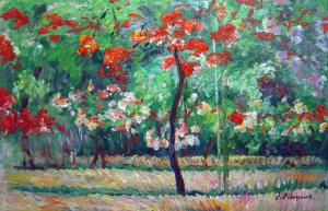 The Peony Garden, Claude Monet, Art Paintings