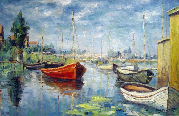 The Pleasure Boats At Argenteuil. The painting by Claude Monet