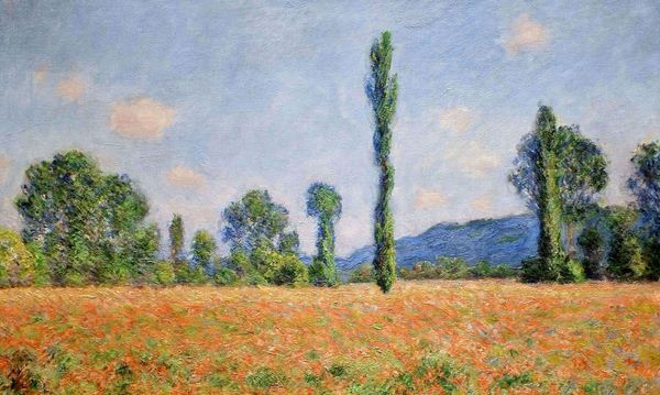 The Poppy Field in Giverny. The painting by Claude Monet