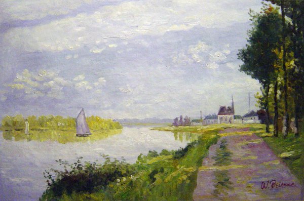 The Promenade At Argenteuil. The painting by Claude Monet