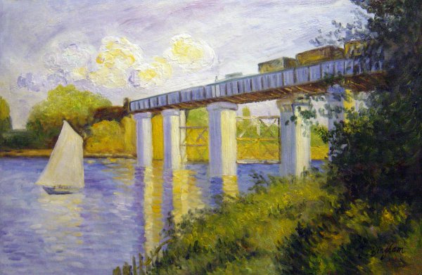 The Railway Bridge At Argenteuil. The painting by Claude Monet