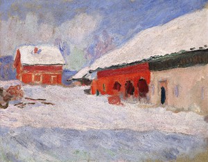 Claude Monet, The Red House in Norway, Painting on canvas