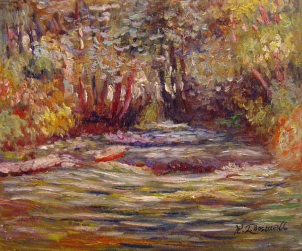 The River Epte At Giverny. The painting by Claude Monet