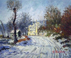 Claude Monet, The Road To Giverny, Winter, Painting on canvas