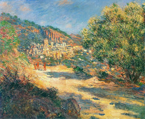 Claude Monet, The Road to Monte Carlo, Painting on canvas