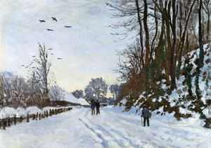 Claude Monet, The Road to the Farm of Saint-Simeon in Winter, Painting on canvas