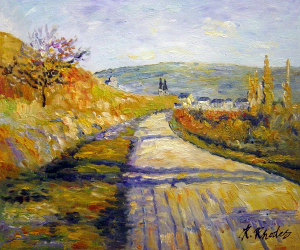 The Road To Vetheuil. The painting by Claude Monet