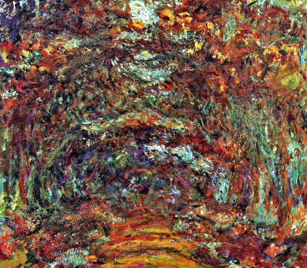 The Rose Path, Giverny. The painting by Claude Monet