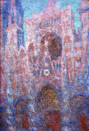 Famous paintings of Street Scenes: The Rouen Cathedral, Symphony in Grey and Rose