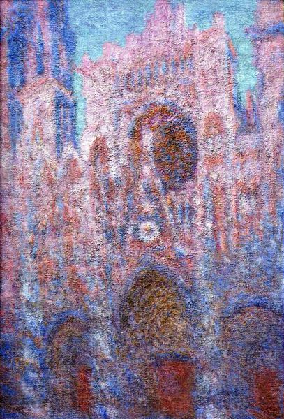 The Rouen Cathedral, Symphony in Grey and Rose. The painting by Claude Monet