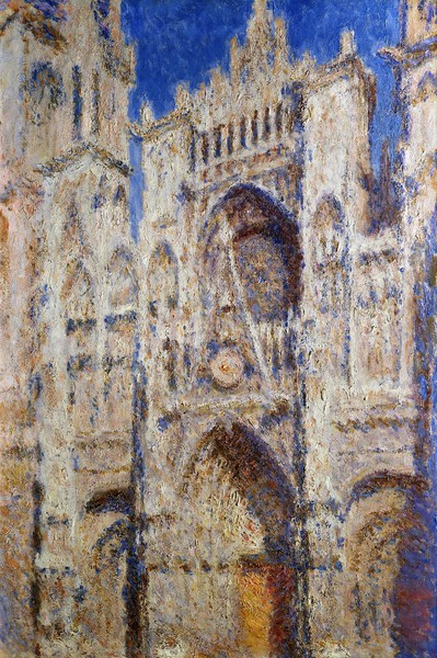 The Rouen Cathedral -  The Portal (Sunlight). The painting by Claude Monet
