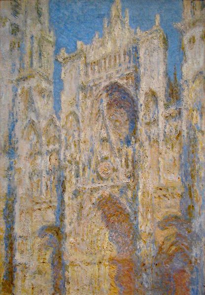 The Rouen Cathedral, West Facade, Sunlight. The painting by Claude Monet