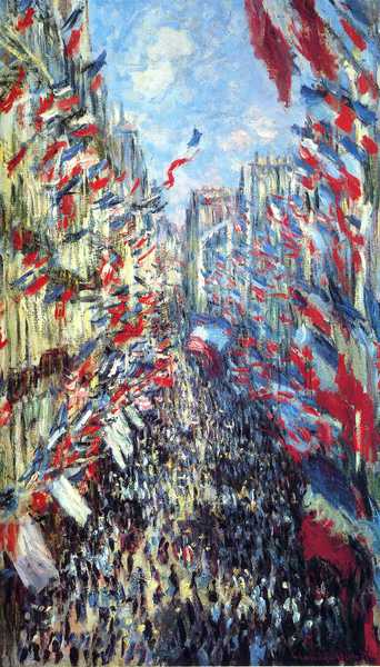 The Rue Montorgueil, Paris. The painting by Claude Monet